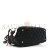 CHANEL CALFSKIN QUILTED LARGE CAMBON BOWLER BLACK WHITE (28*16*10cm)