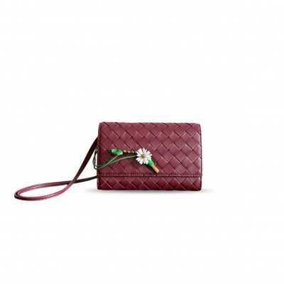 BOTTEGA VENETA LEATHER ANDIAMO DAISY CROSS-BODY BAG 838870 (19*12.6*2cm) 