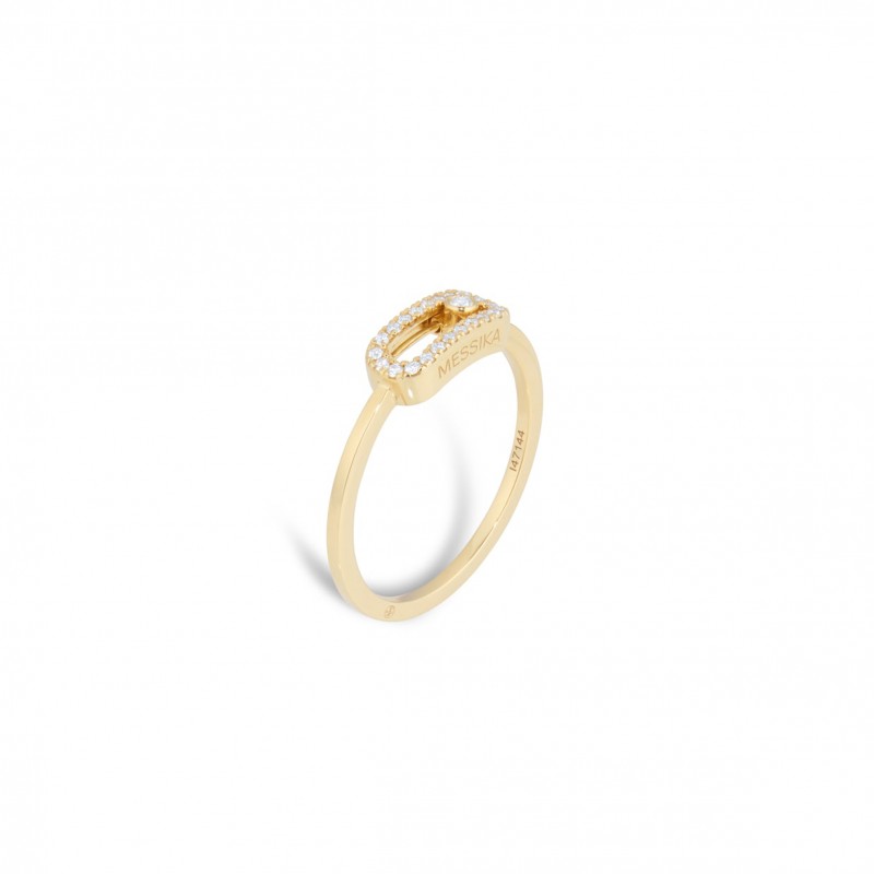 MESSIKA 18CT YELLOW GOLD MOVE UNO 0.09CTTW DIAMOND PAVE RING 4705-YG