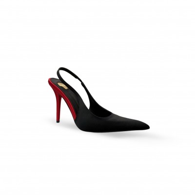 YSL DEROCHE SLINGBACK PUMPS IN SATIN CREPE 8591049QNAG6833 YSL DEROCHE SLINGBACK PUMPS IN SATIN CREPE 8591049QNAG6833