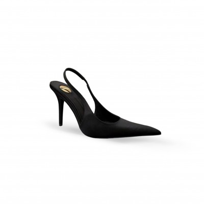 YSL DEROCHE SLINGBACK PUMPS IN SATIN CREPE 8591049QNAG6833 YSL DEROCHE SLINGBACK PUMPS IN SATIN CREPE 8591049QNAG6833