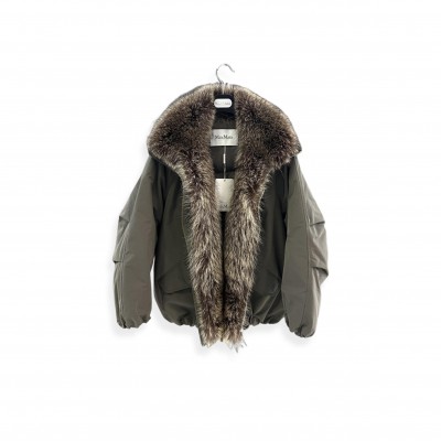MAXMARA TWO-TONE FOX FUR DOWN PARKA 