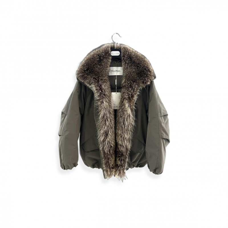 MAXMARA TWO-TONE FOX FUR DOWN PARKA 
