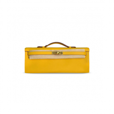 HERMES MASTER KELLY CUT YELLOW EPSOM GOLD HARDWARE (31*13*2cm)