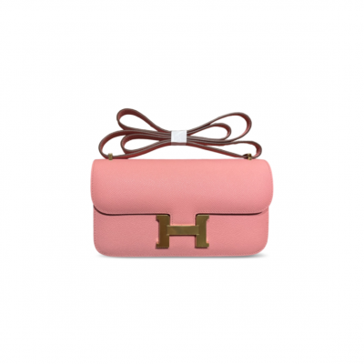 HERMES CONSTANCE ELAN EPSOM ROSE CONFETTI GOLD HARDWARE (26*16*6cm)