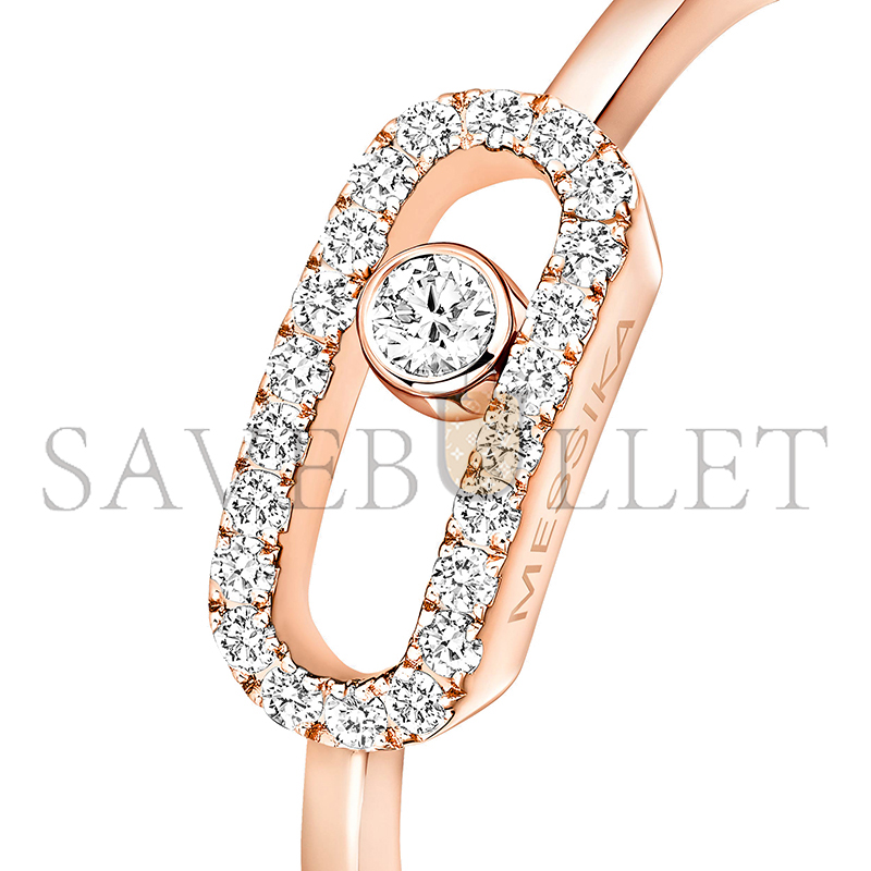 MESSIKA MOVE UNO HALF PAVÉ RING PINK GOLD DIAMOND RING 04705-PG MESSIKA MOVE UNO HALF PAVÉ RING PINK GOLD DIAMOND RING 04705-PG