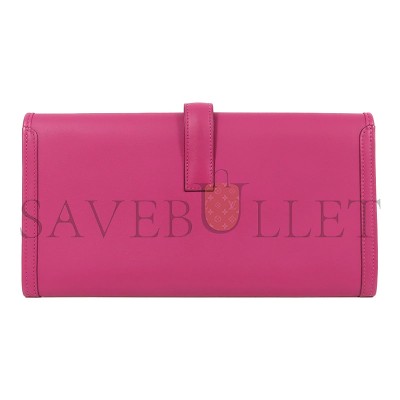 HERMES SWIFT LEATHER JIGE ELAN 29 CLUTCH BAG IN MAGNOLIA PINK (29*15.5*3cm) 