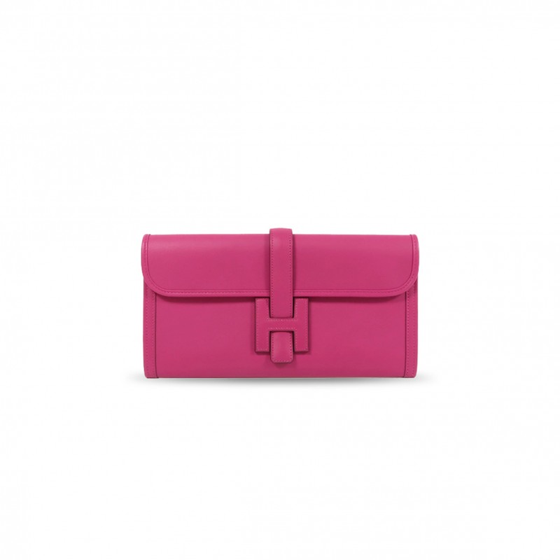 HERMES MASTER SWIFT LEATHER JIGE ELAN 29 CLUTCH BAG IN MAGNOLIA PINK (29*15.5*3cm) 