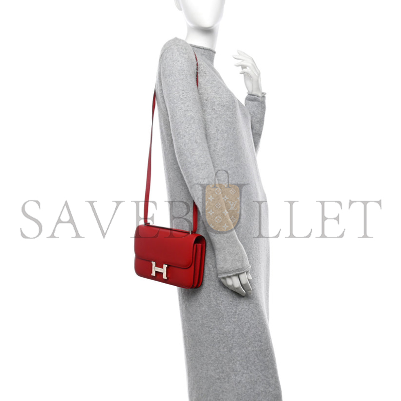 HERMES EPSOM CONSTANCE ELAN 25 ROUGE CASAQUE (25*15*4cm) 
