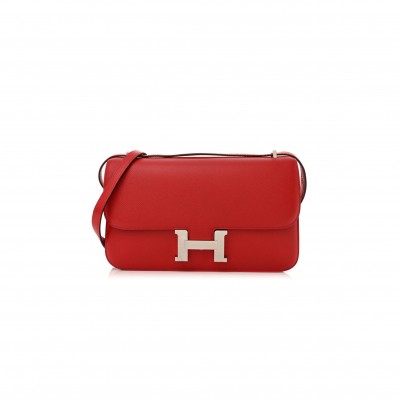 HERMES EPSOM CONSTANCE ELAN 25 ROUGE CASAQUE (25*15*4cm) 