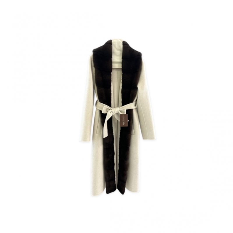 LORO PIANA MINK COLLAR LONG COAT