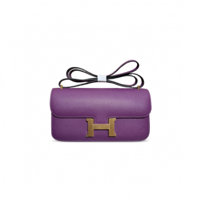HERMES CONSTANCE ELAN EPSOM ANEMONE GOLD HARDWARE (26*16*6cm)
