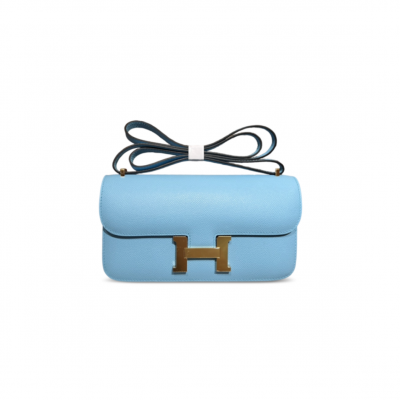 HERMES CONSTANCE ELAN EPSOM CELESTE GOLD HARDWARE (26*16*6cm)