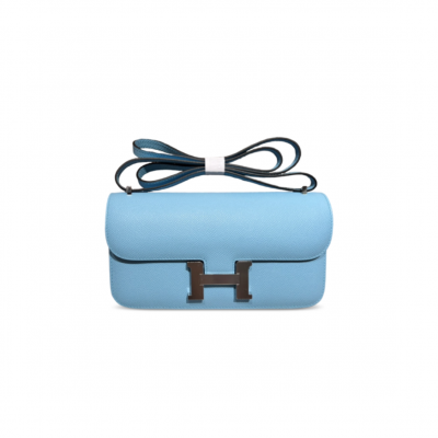 HERMES CONSTANCE ELAN EPSOM CELESTE PALLADIUM HARDWARE (26*16*6cm)