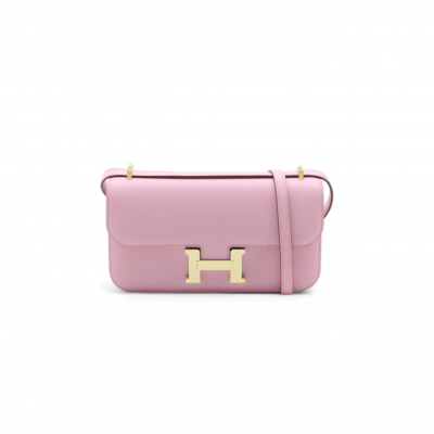 HERMES CONSTANCE ELAN EPSOM MAUVE SYLVESTRE GOLD HARDWARE (26*16*6cm)