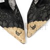JIMMYCHOO BLACK JIMMY CHOO LACE PUMPS WITH METAL LACE DETAIL FAIZ100FYZ