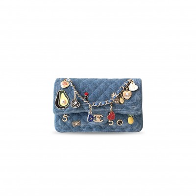 CHANEL MASTER BADGE DENIM BAG AS1112 (25*16*8cm)