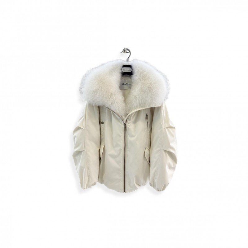 MAX MARA FOX FUR COLLAR GOOSE DOWN JACKET 