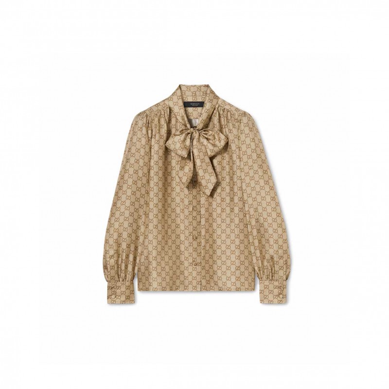 GUCCI PRINTED SILK TWILL SHIRT 860513