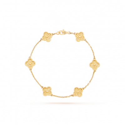 VAN CLEEF ARPELS SWEET ALHAMBRA BRACELET, 6 MOTIFS - YELLOW GOLD