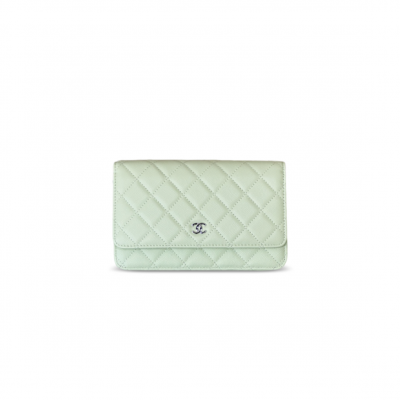 CHANEL WALLET ON CHAIN WOC CAVIAR SILVER METAL AP0250 (19*13*3.5cm)