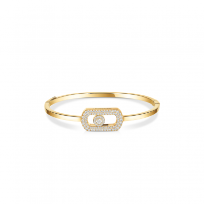 MESSIKA SO MOVE PAVÉ BANGLE YELLOW GOLD DIAMOND BRACELET 13428-YG