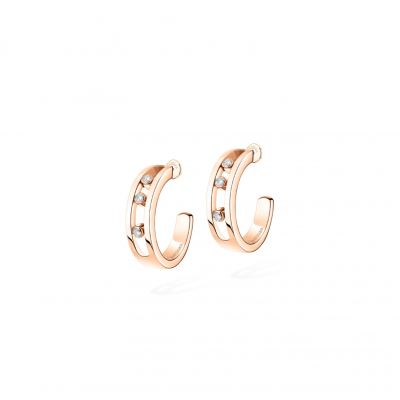 MESSIKA MOVE HOOP EARRINGS PINK GOLD DIAMOND EARRINGS 04407-PG