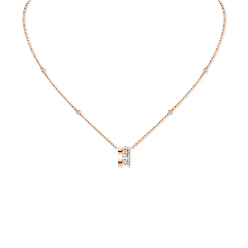 MESSIKA MOVE ROMANE PENDANT NECKLACE PINK GOLD DIAMOND NECKLACE 07158-PG
