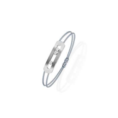 MESSIKA MOVE TITANIUM CORD BRACELET NATURAL TITANIUM DIAMOND BRACELET 10096-TN