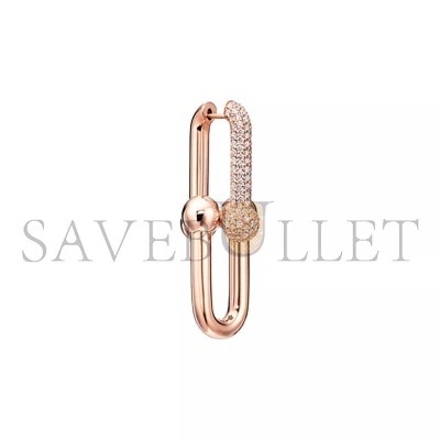 TIFFANY HARDWEARLARGE LINK EARRINGS IN ROSE GOLD WITH PAVÉ DIAMONDS 68692539