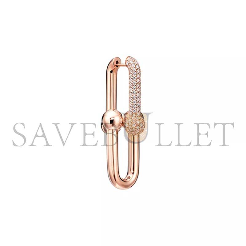 TIFFANY HARDWEARLARGE LINK EARRINGS IN ROSE GOLD WITH PAVÉ DIAMONDS 68692539 TIFFANY HARDWEARLARGE LINK EARRINGS IN ROSE GOLD WITH PAVÉ DIAMONDS 68692539