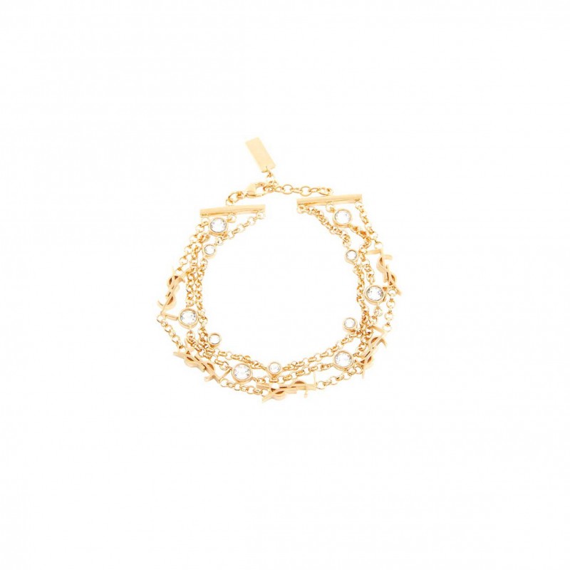 YSL CASSANDRE EMBELLISHED CHAIN BRACELET 859244