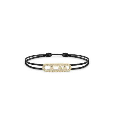 MESSIKA MESSIKA CARE(S) BLACK CORD PAVÉ BRACELET YELLOW GOLD DIAMOND BRACELET 14141