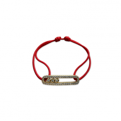 MESSIKA MESSIKA CARE(S) RED CORD PAVÉ BRACELET YELLOW GOLD