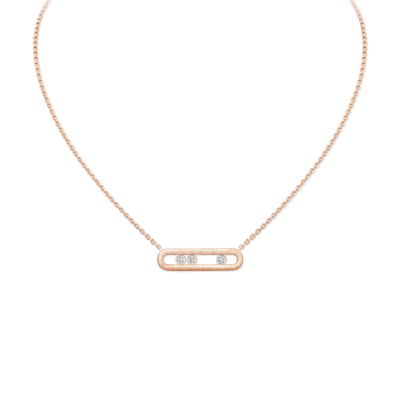 MESSIKA MOVE CLASSIQUE CISELÉ NECKLACE PINK GOLD DIAMOND NECKLACE 14667-PG