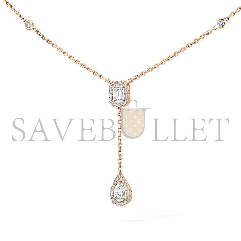 MESSIKA MY TWIN TIE NECKLACE 2X 0.10CT PINK GOLD DIAMOND NECKLACE 06693-PG MESSIKA MY TWIN TIE NECKLACE 2X 0.10CT PINK GOLD DIAMOND NECKLACE 06693-PG