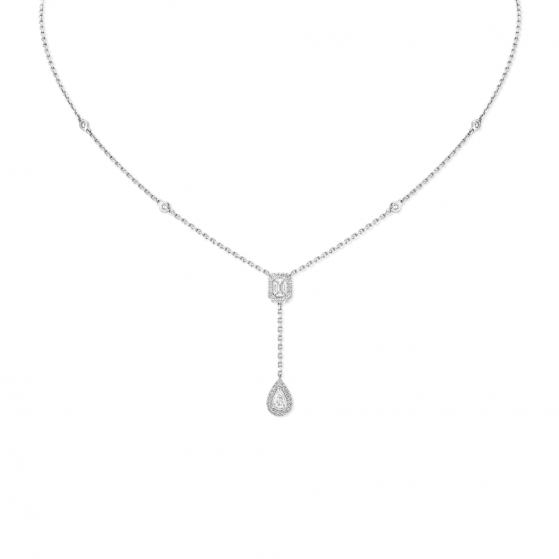 MESSIKA MY TWIN TIE NECKLACE 2X 0.10CT WHITE GOLD DIAMOND NECKLACE 06693-WG MESSIKA MY TWIN TIE NECKLACE 2X 0.10CT WHITE GOLD DIAMOND NECKLACE 06693-WG