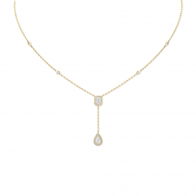 MESSIKA MY TWIN TIE NECKLACE 2X 0.10CT YELLOW GOLD DIAMOND NECKLACE 06693-YG