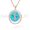 MESSIKA LUCKY MOVE TURQUOISE NECKLACE MEDIUM PINK GOLD DIAMOND NECKLACE 10836-PG