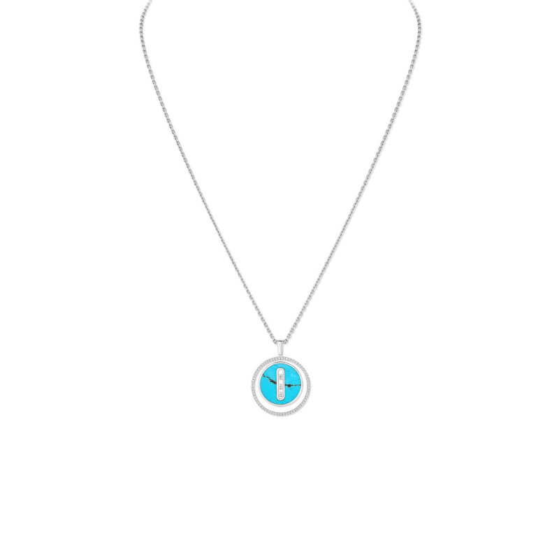 MESSIKA LUCKY MOVE TURQUOISE NECKLACE MEDIUM WHITE GOLD DIAMOND NECKLACE 10836