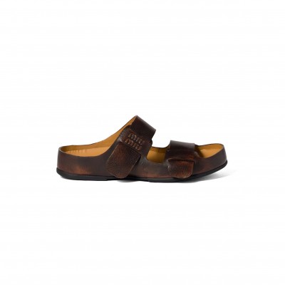 MIU MIU BLEACHED LEATHER SANDALS 5XX674