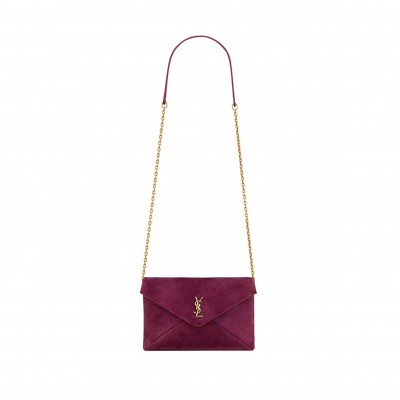 YSL CASSANDRE SMALL CHAIN POUCH IN SUEDE 8555691U80W6976 (19*12*3cm)