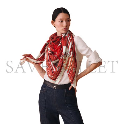 HERMES SCARF MORS A JOUETS BANDANA SHAWL 140 H244354S (135*136cm) HERMES SCARF MORS A JOUETS BANDANA SHAWL 140 H244354S (135*136cm)