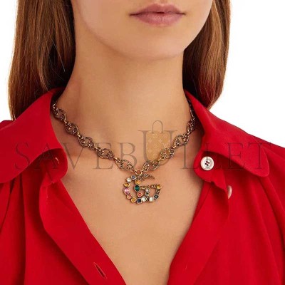 GUCCI GG CRYSTAL-EMBELLISHED PENDANT GUCCI GG CRYSTAL-EMBELLISHED PENDANT
