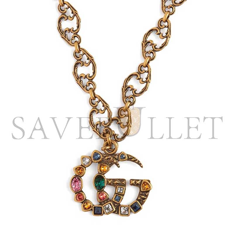 GUCCI GG CRYSTAL-EMBELLISHED PENDANT 