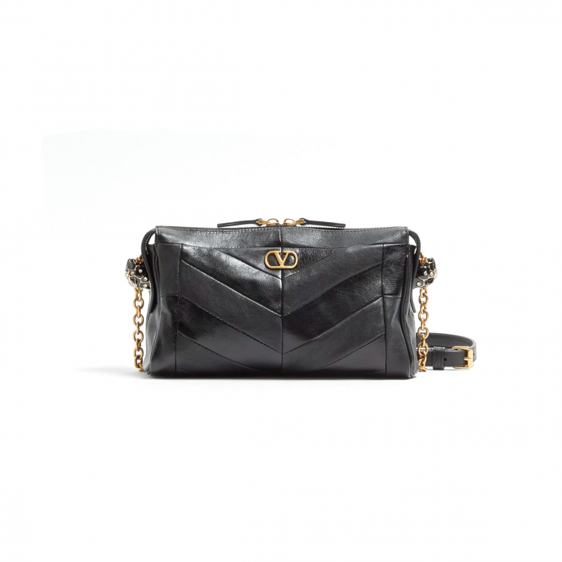VALENTINO GARAVANI PANTHEA SMALL SHOULDER BAG IN NAPPA LEATHER WITH A CHEVRON PATTERN 8W2B0S99UYF_0NO (24*14*6cm) VALENTINO GARAVANI PANTHEA SMALL SHOULDER BAG IN NAPPA LEATHER WITH A CHEVRON PATTERN 8W2B0S99UYF_0NO (24*14*6cm)