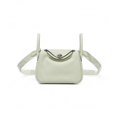 HERMES MASTER MINI LINDY 20 VERT FIZZ SWIFT PALLADIUM HARDWARE (19*12.5*9cm)