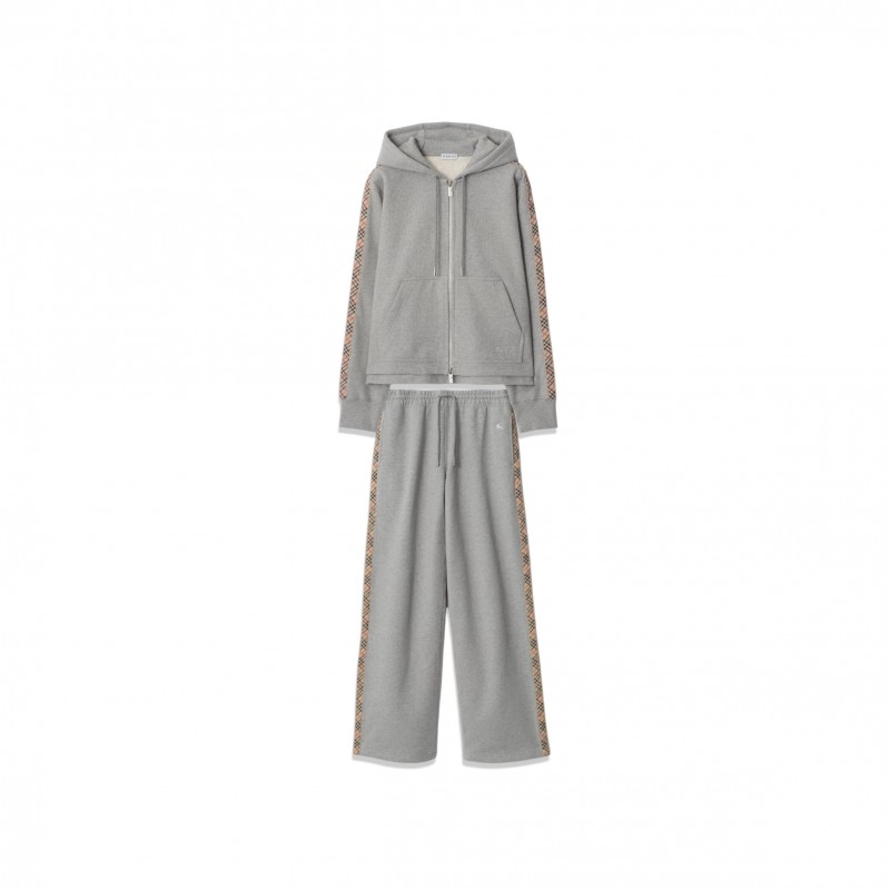 BURBERRY CHECK-TRIMMED COTTON SUIT 81189741