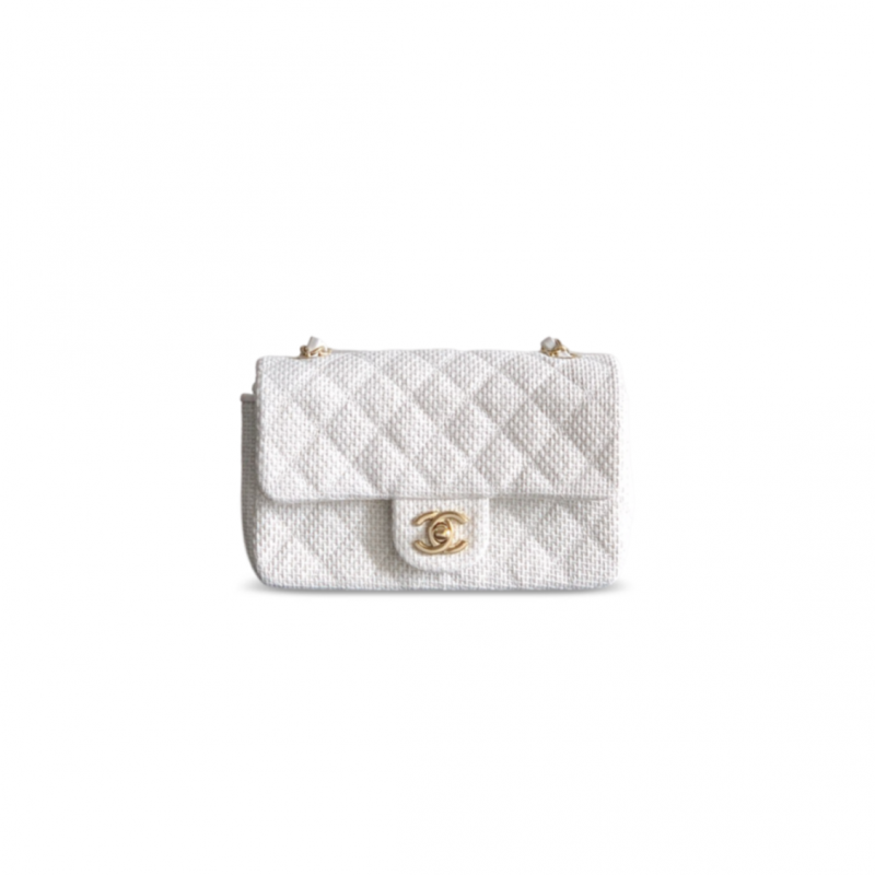 CHANEL MASTER 26C QUILTED MINI CLASSIC FLAP WOVEN BAG (20*14*8cm)