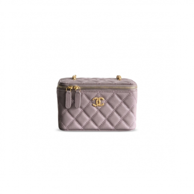 CHANEL VANITY CASE GRAINED CALFSKIN DIAMOND (17*9.5*8cm)